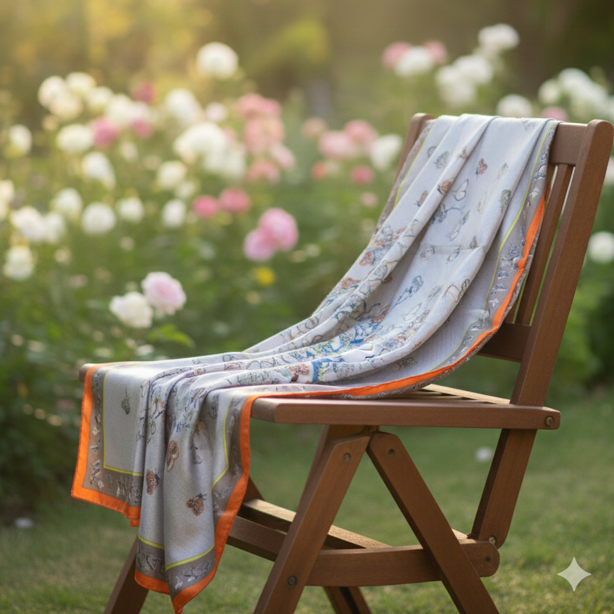 Galaxy Shine Premium Silk Scarf – Butterfly Printed Hijab