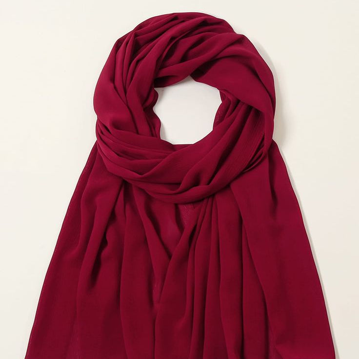 Red Marooon Georgette Hijab – Soft, Lightweight & Everyday Wear