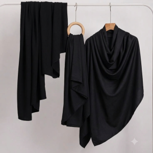Discount Bundles | 3 Premium Jet Black Hijab | Soft & Non-Slip